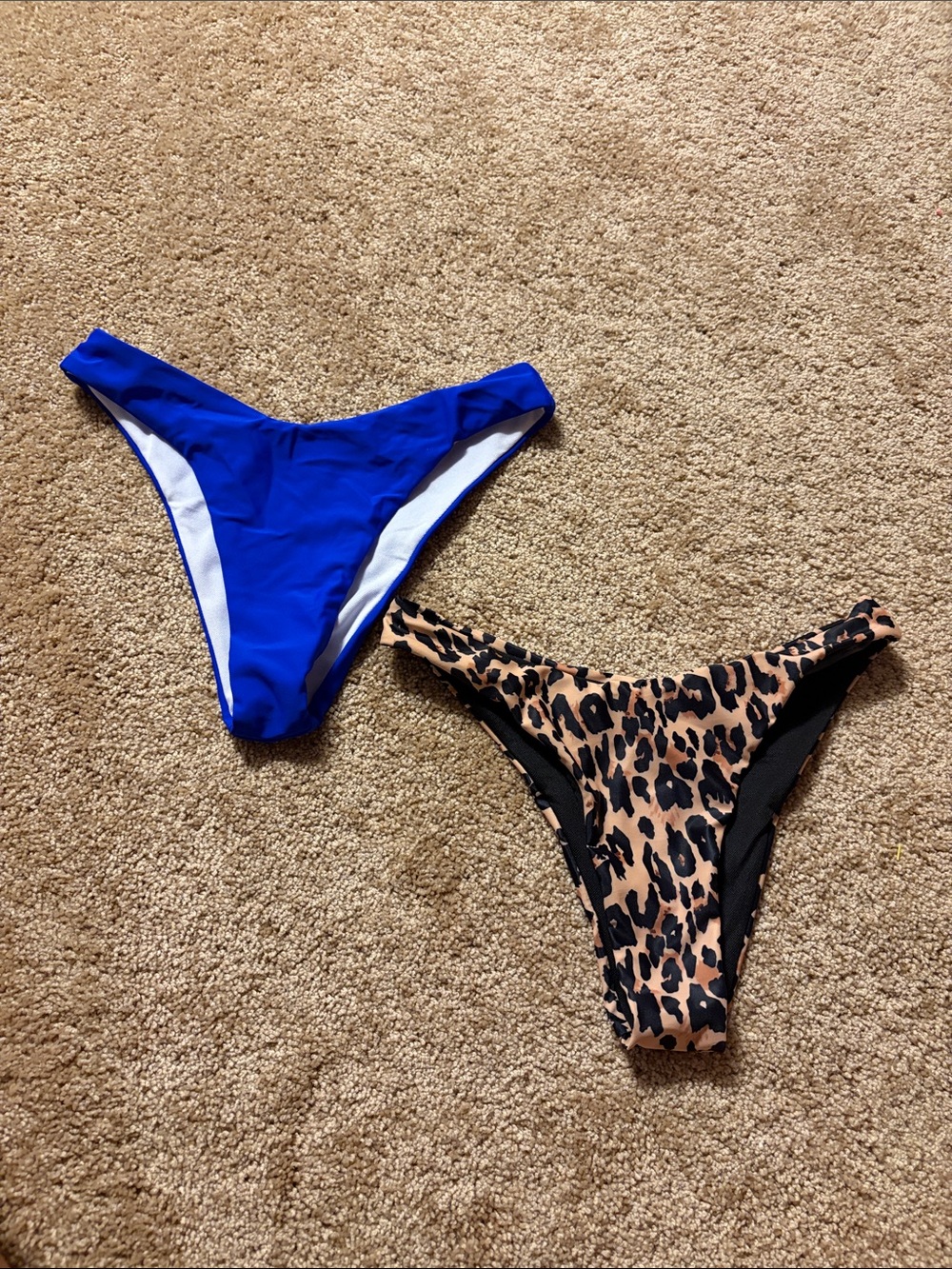 Women’s NWOT Bikini Bottoms - Royal Blue & Leopard Print